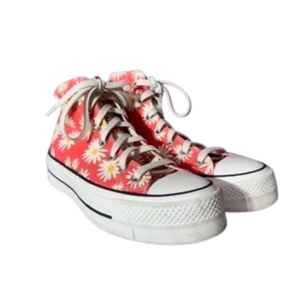 Converse Chuck Taylor Daisy Print High Top Sneakers Coral Women's 7.5‎ - Picture 10 of 16